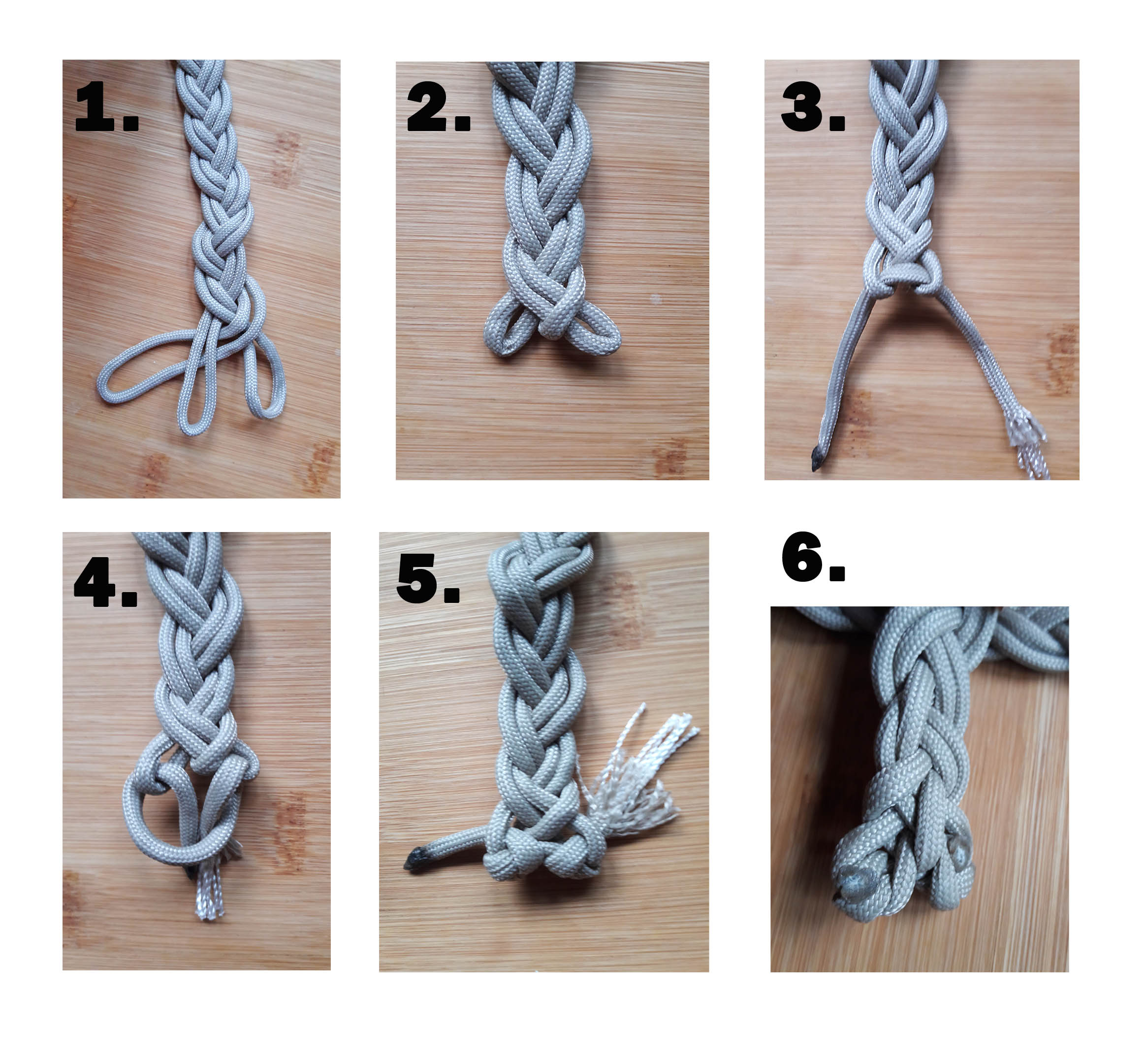 Abschlussknoten Flechtgürtel Paracord